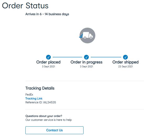 How do I find my order status or tracking link for my Ship to Home